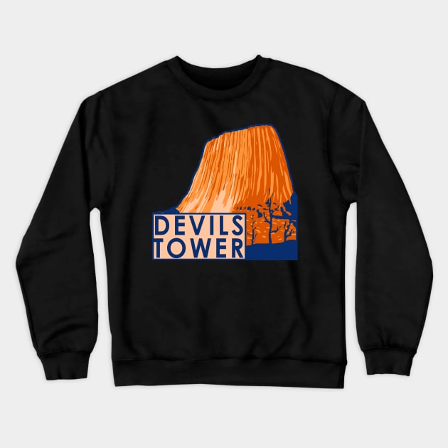 Devils Tower Crewneck Sweatshirt by zsonn